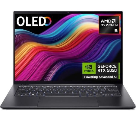 ACER Swift X 14 AI 14.5" Laptop, Copilot PC - AMD Ryzen™ AI 5 340, 512 GB SSD, Grey, Silver/Grey