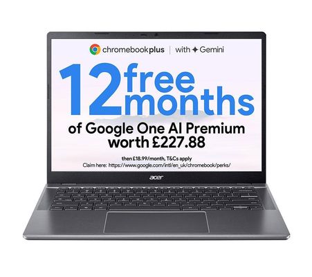 ACER 514 14" Chromebook Plus - Intel®Core 5, 512 GB SSD, Grey, Silver/Grey