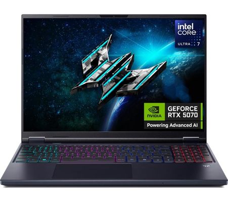 Acer Predator Helios Neo 16 AI PHN16-73 - Intel Core Ultra 7 255HX, 16GB, 1TB SSD, NVIDIA GeForce RTX 5070, 16"WQXGA, Windows 11 Gaming Laptop