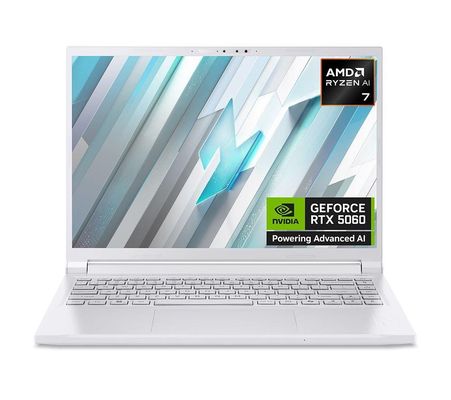 Acer Nitro V 14 AI ANV14-62-R0SN Copilot+ PC AMD Ryzen™ AI 7 350 Laptop 36.8 cm (14.5") WQXGA 32 GB DDR5-SDRAM 1 TB SSD NVIDIA GeForce RTX 5060 Wi-Fi 6E (802.11ax) Windows 11 Home White