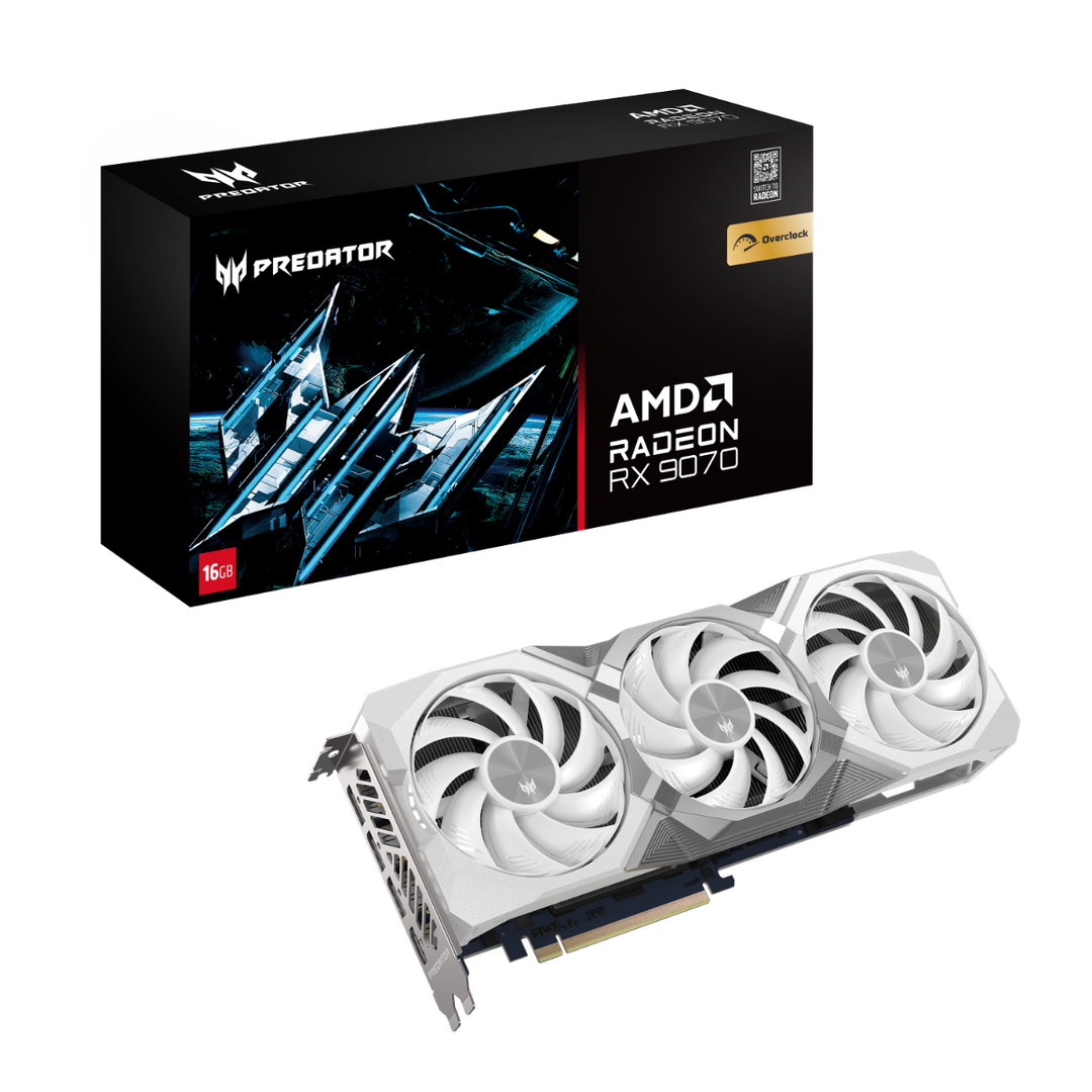 Predator BiFrost Radeon™ RX 9070 OC 16GB White Edition Graphics Card - Image 1