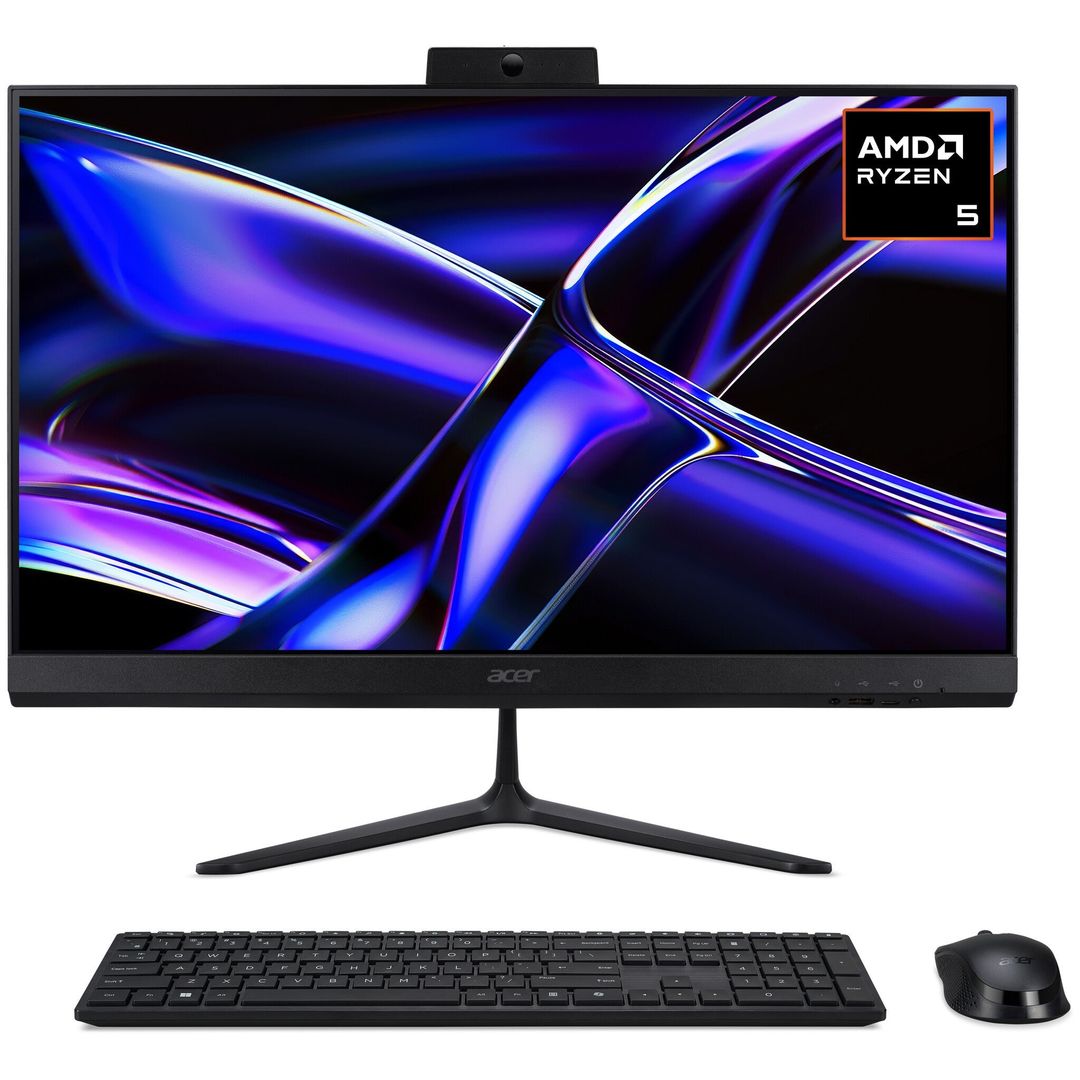 Acer Aspire C24-B All-in-One Desktop - AMD Ryzen 5-340, 16GB, 1TB SSD, Integrated AMD Radeon Graphics, 23.8" Full HD, Windows 11, Black - Image 1
