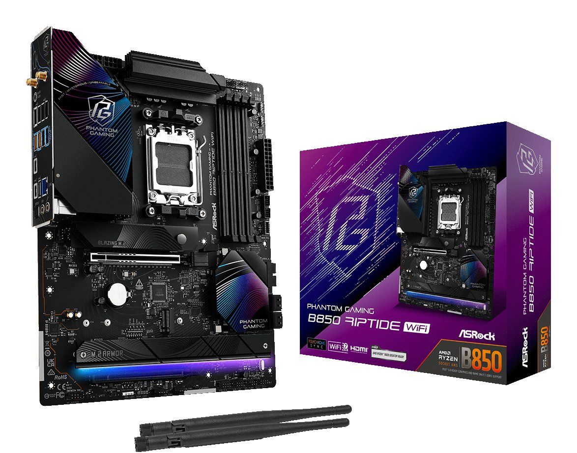 Asrock Phantom Gaming B850 Riptide WiFi AMD B850 Socket AM5 ATX - Image 1