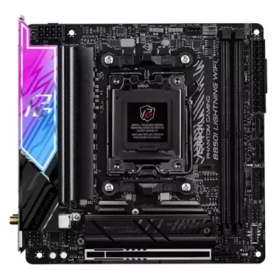 Asrock Phantom Gaming B850I Lightning WiFi AMD B850 Socket AM5 mini ITX - Thumbnail 2