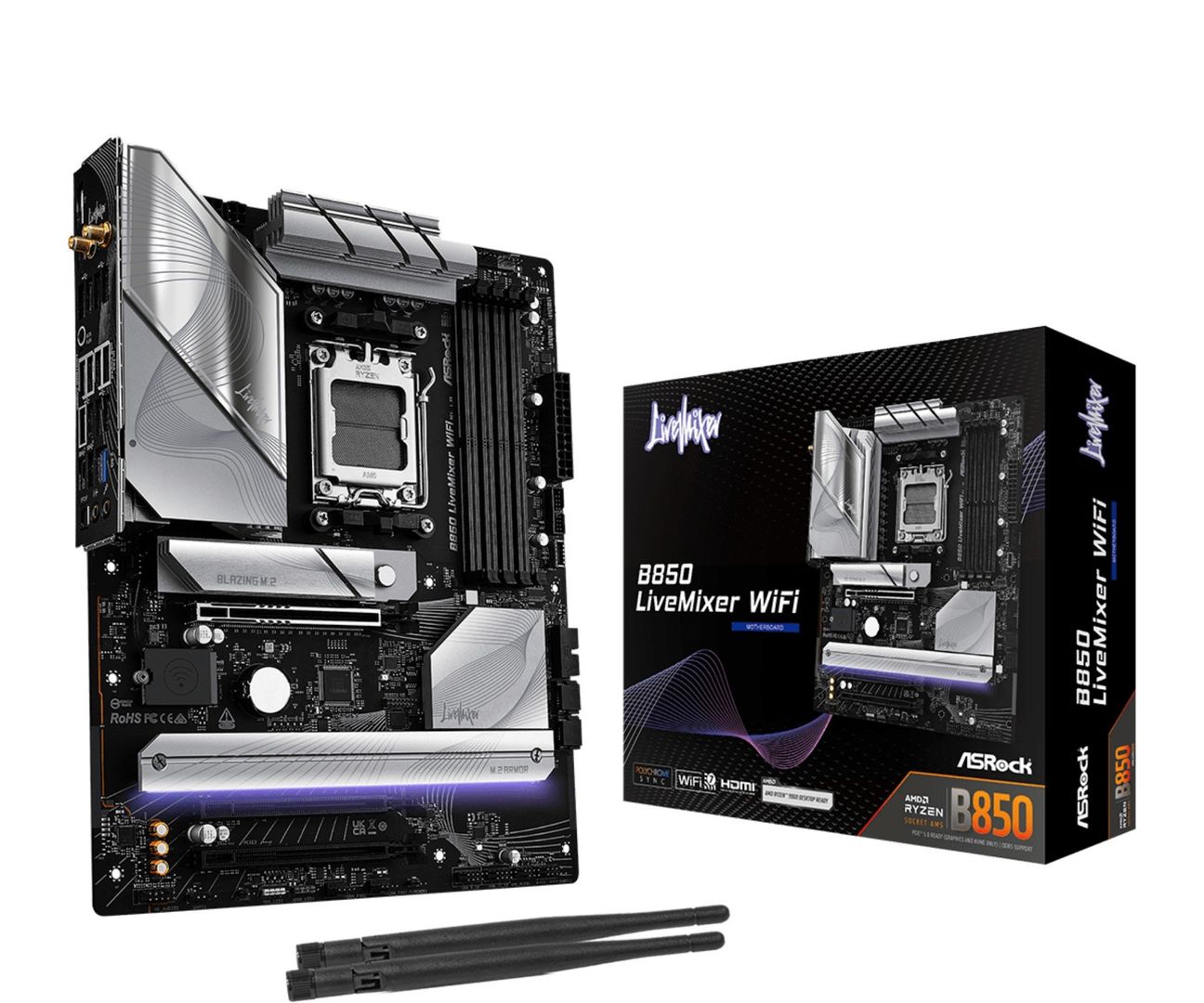 Asrock B850 LiveMixer WiFi AMD B850 Socket AM5 ATX - Image 1