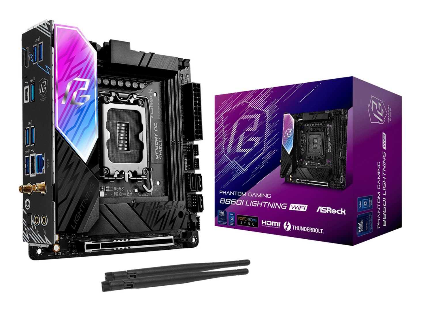 Asrock B860I Lightning WiFi Intel B860 LGA 1851 (Socket V1) mini ITX - Image 1