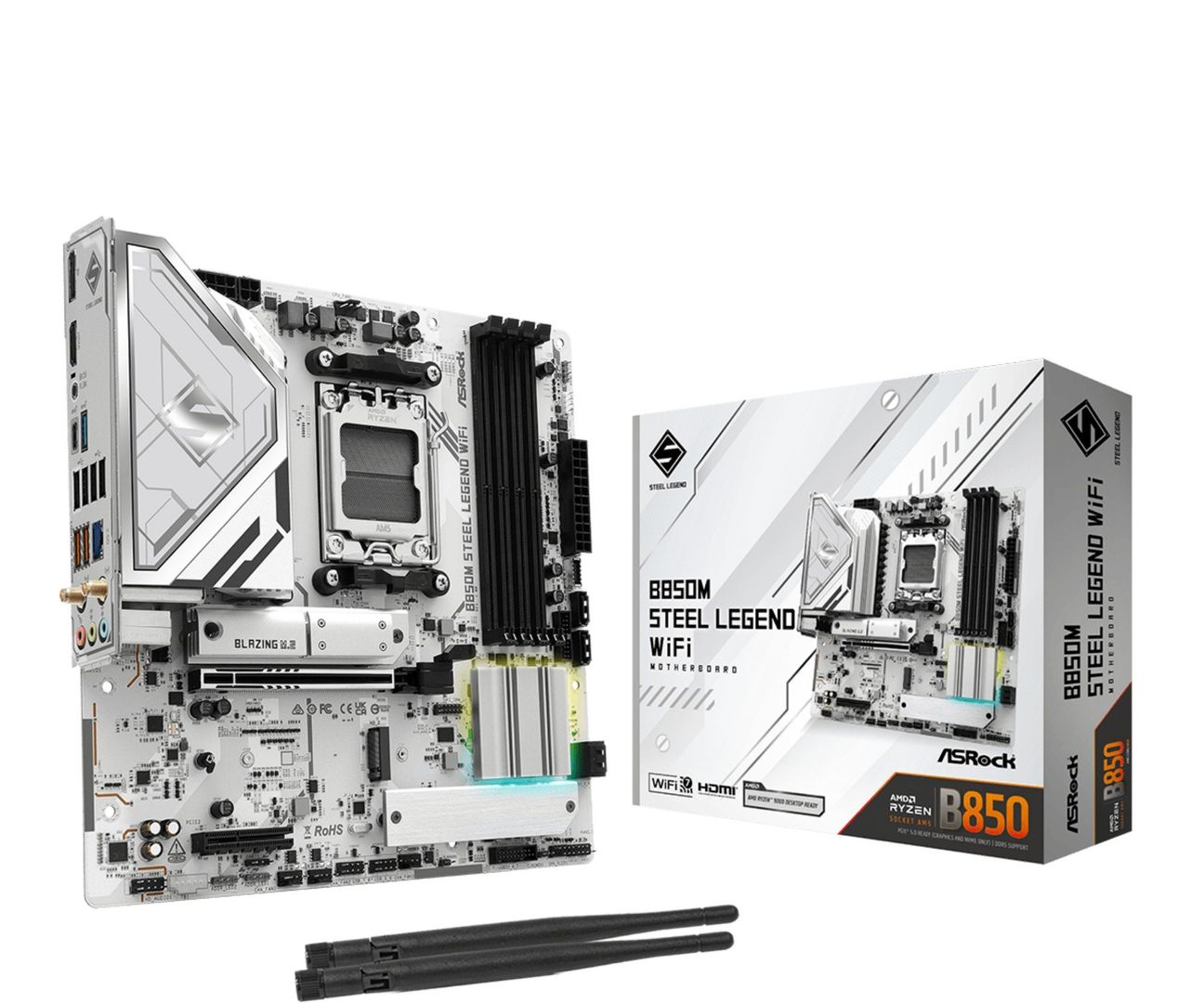 Asrock B850M Steel Legend WiFi AMD B850 Socket AM5 micro ATX - Image 1