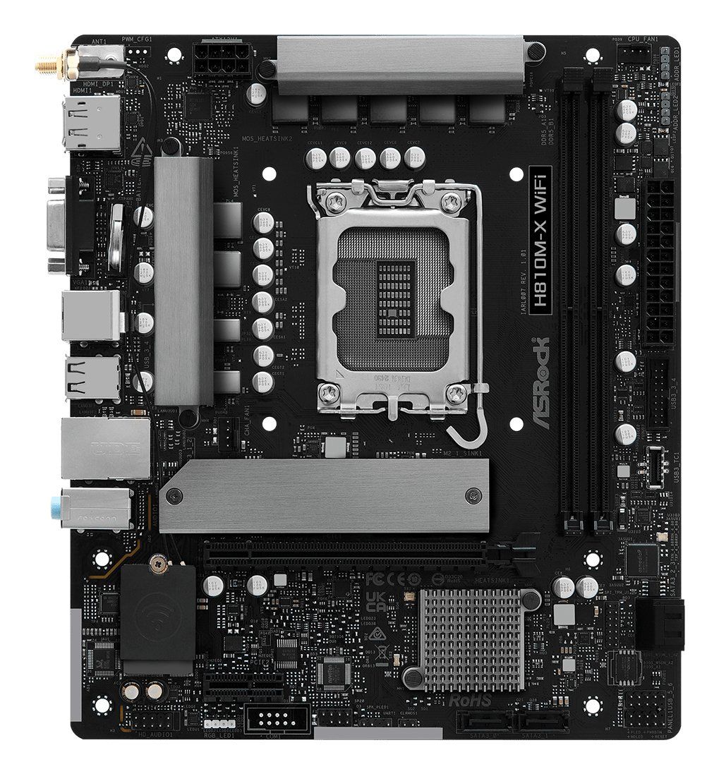 Asrock H810M-X WiFi Intel H810 LGA 1851 (Socket V1) micro ATX - Image 1