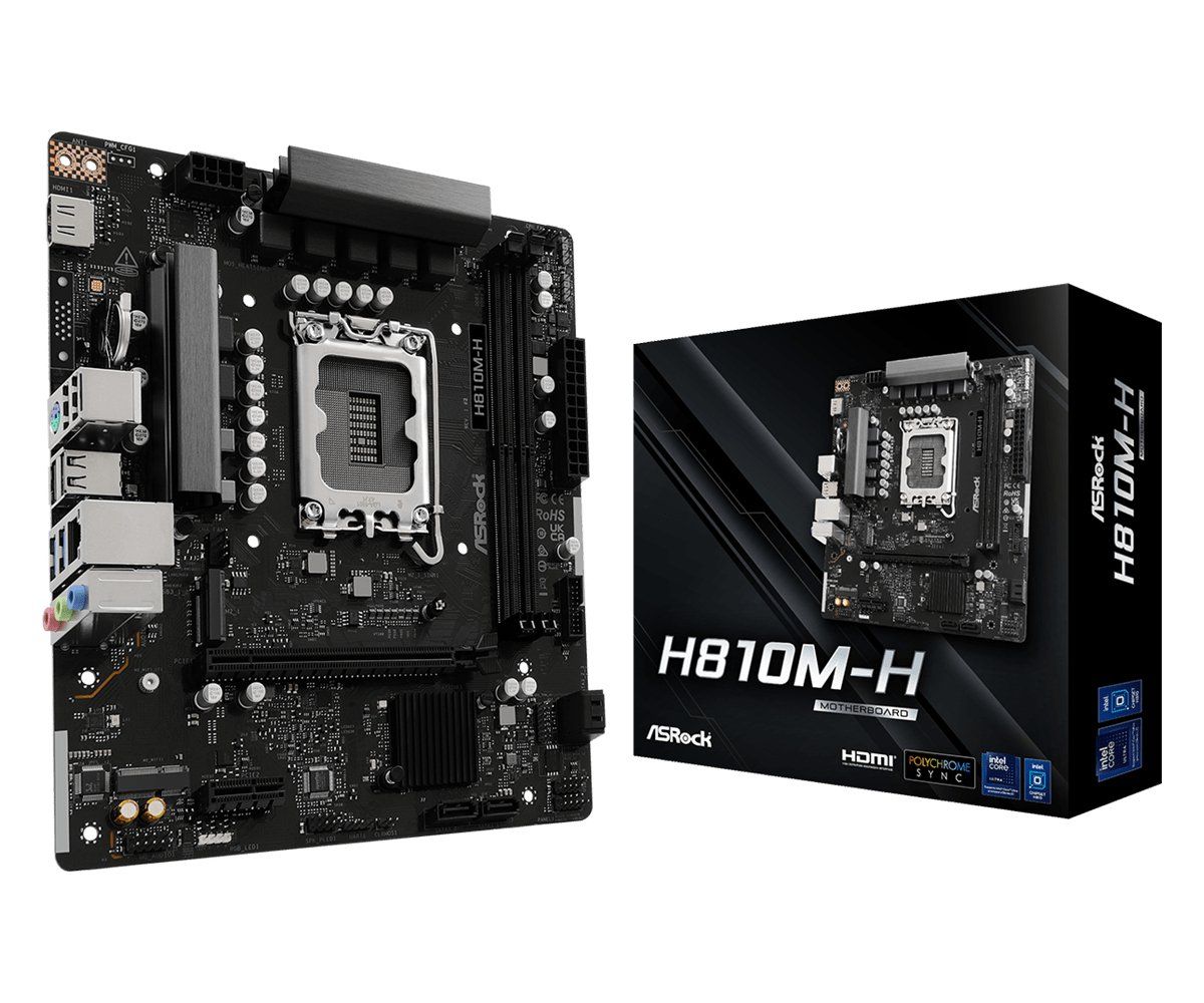 Asrock H810M-H Intel H810 LGA 1851 (Socket V1) micro ATX - Image 1