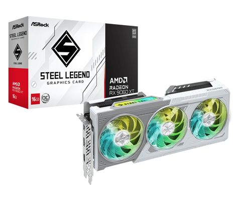 Asrock AMD Radeon RX 9060 XT Steel Legend 16GB OC GDDR6 - Thumbnail 2