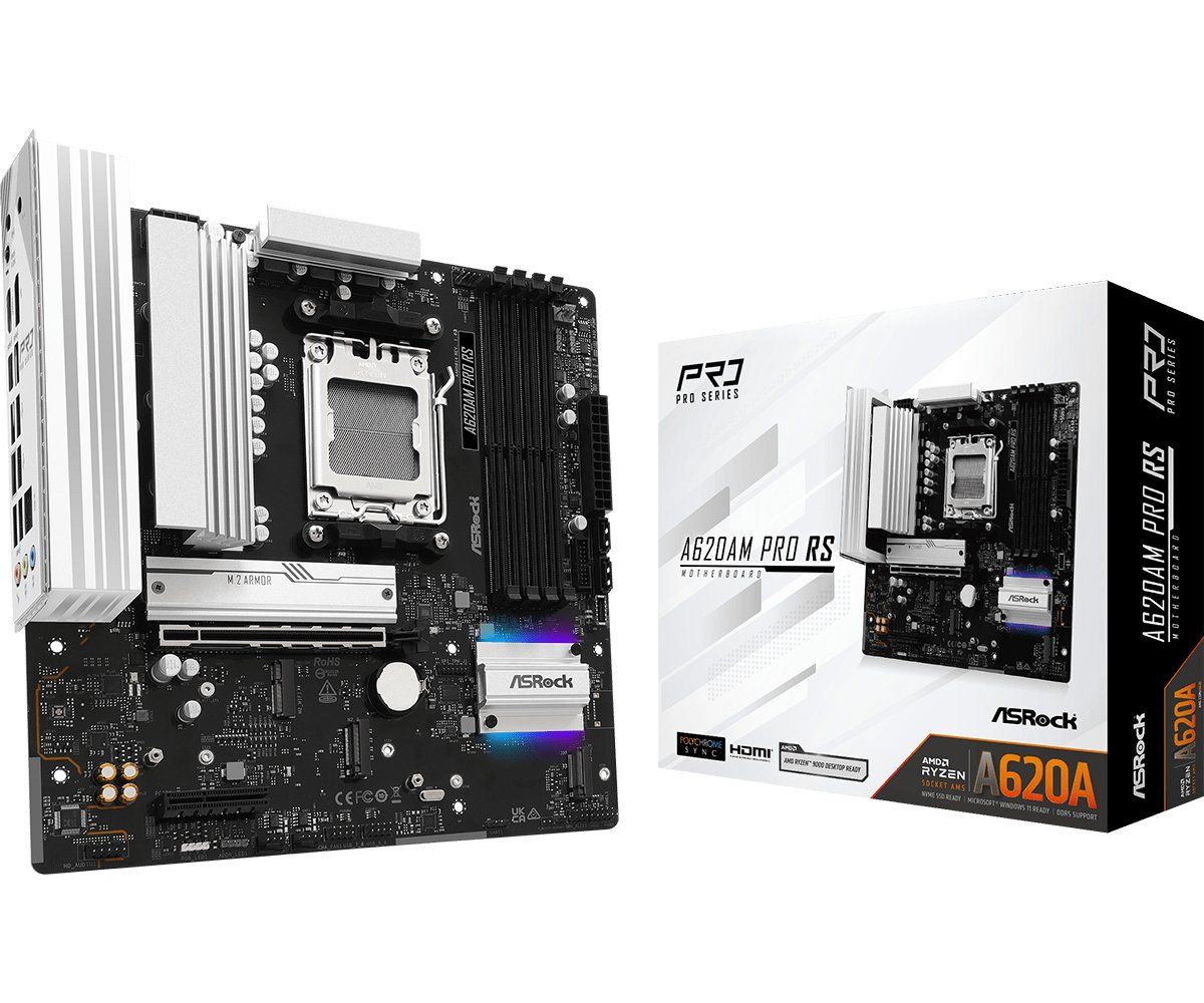 Asrock A620AM Pro RS AMD A620A Socket AM5 micro ATX - Image 1