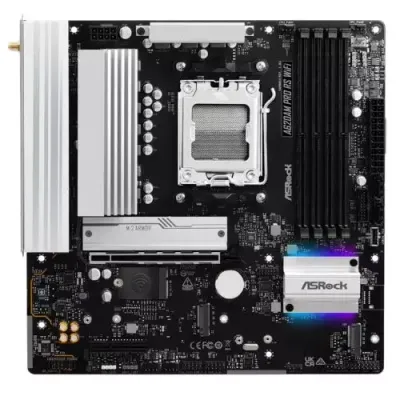 Asrock A620AM PRO RS WIFI, AMD A620A, AM5, Micro ATX, 4 DDR5, HDMI, DP, Wi-Fi 6E, 2.5G LAN, RGB, 3x M.2 - Thumbnail 2
