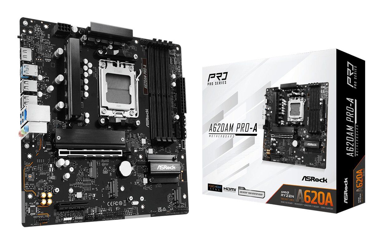 Asrock A620AM PRO-A motherboard AMD A620 Socket AM5 micro ATX - Image 1