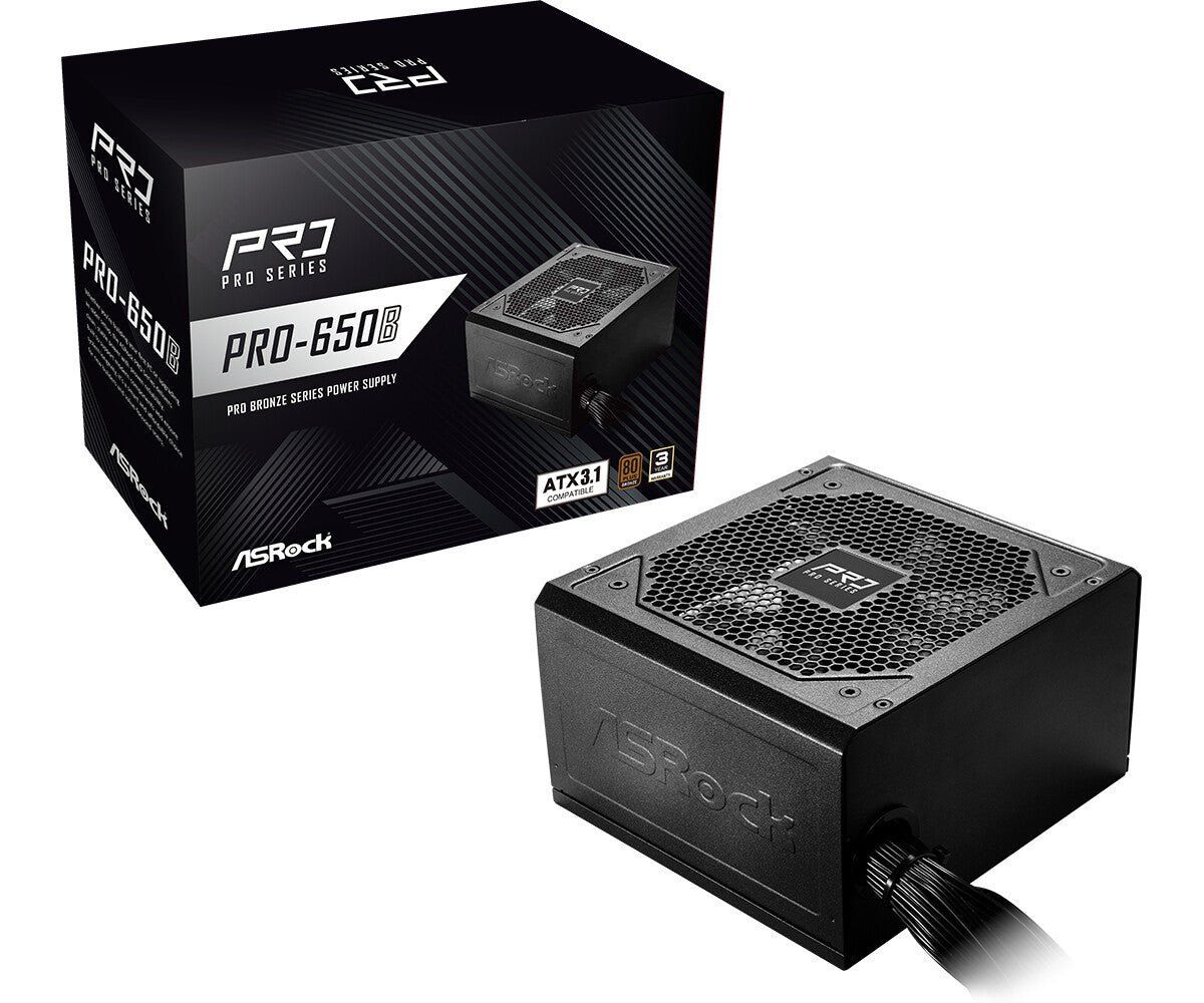 Asrock PRO-650B power supply unit 650 W 24-pin ATX ATX Black - Image 1