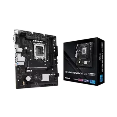 ASRock H610M-HDV/M.2 D5 Gen5 Intel 1700 Socket Motherboard Micro-ATX 2x DDR5 Slots 1x M.2 Socket GbE LAN 1x D-Sub / 1x DisplayPort / 1x HDMI Port