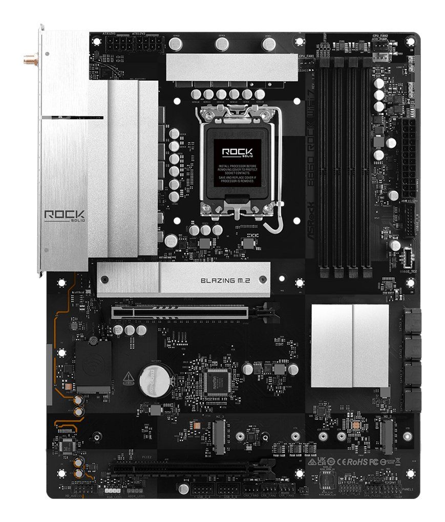 Asrock B860 Rock WiFi 7 Intel B860 LGA 1851 (Socket V1) ATX - Image 1