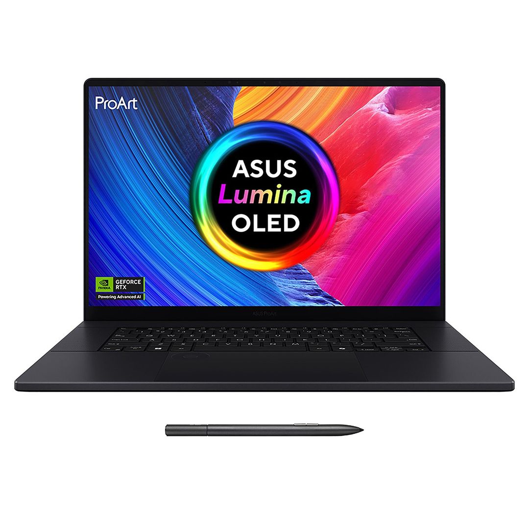 ASUS ProArt P16 H7606WP-RJ087W Copilot+ PC AMD Ryzen AI 9 HX 370 Laptop 40.6 cm (16") Touchscreen 3K 64 GB LPDDR5x-SDRAM 4 TB SSD NVIDIA GeForce RTX 5070 Wi-Fi 7 (802.11be) Windows 11 Home Black - Image 1