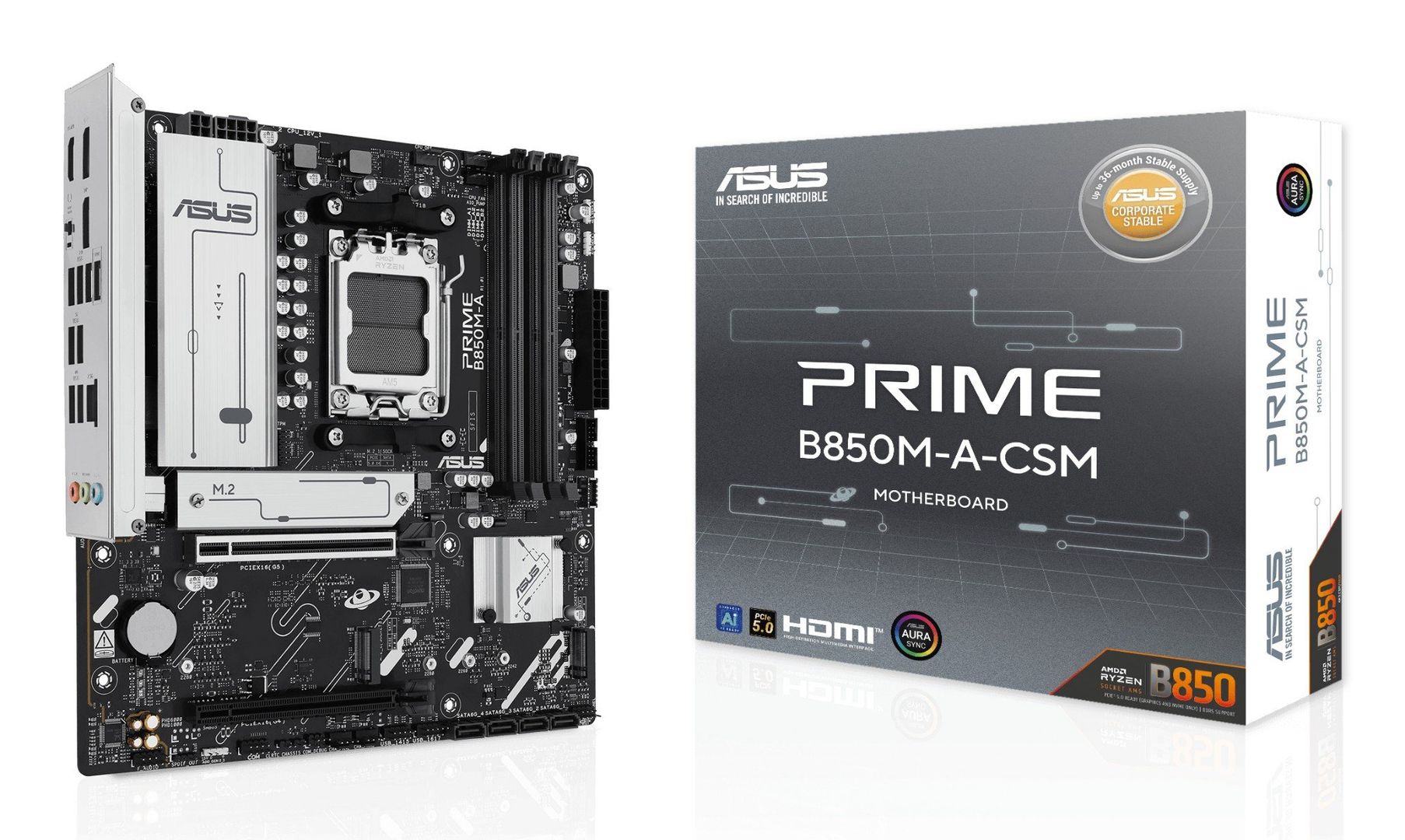 ASUS PRIME B850M-A-CSM AMD B850 Socket AM5 micro ATX - Image 1