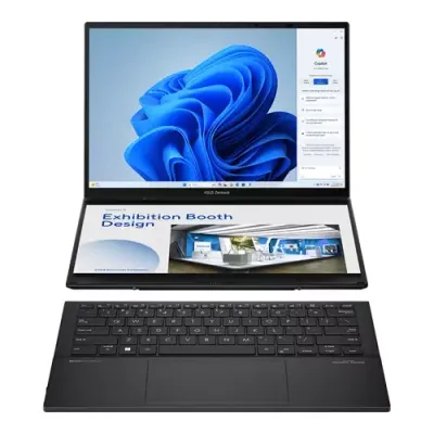 ASUS Zenbook Duo UX8406CA-QL249W Intel Core Ultra 9 285H Hybrid (2-in-1) 35.6 cm (14") Touchscreen WUXGA 32 GB LPDDR5x-SDRAM 1 TB SSD Wi-Fi 7 (802.11be) Windows 11 Home Grey
