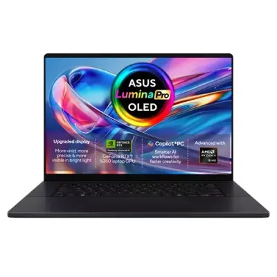 ASUS ProArt P16 H7606WW-SE006W Copilot+ PC AMD Ryzen AI 9 HX 370 Laptop 40.6 cm (16") Touchscreen WQUXGA 64 GB LPDDR5x-SDRAM 2 TB SSD NVIDIA GeForce RTX 5080 Wi-Fi 7 (802.11be) Windows 11 Home Black - Thumbnail 2