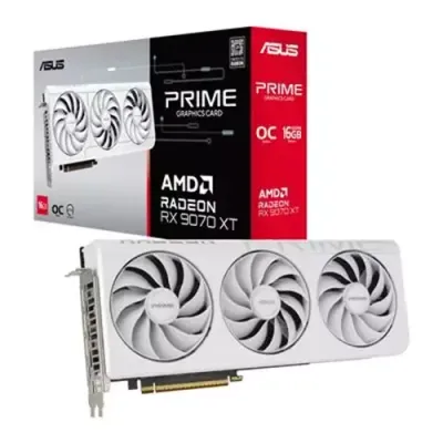 ASUS Prime -RX9070XT-O16G-WHITE AMD Radeon RX 9070 XT 16 GB GDDR6 - Thumbnail 2