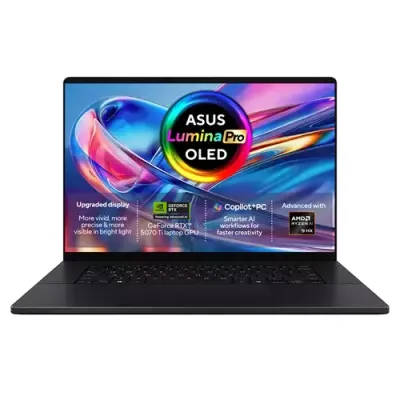 ASUS ProArt P16 H7606WR-SE004W Copilot+ PC AMD Ryzen AI 9 HX 370 Laptop 40.6 cm (16") Touchscreen WQUXGA 32 GB LPDDR5x-SDRAM 2 TB SSD NVIDIA GeForce RTX 5070 Ti Wi-Fi 7 (802.11be) Windows 11 Home Black - Thumbnail 2
