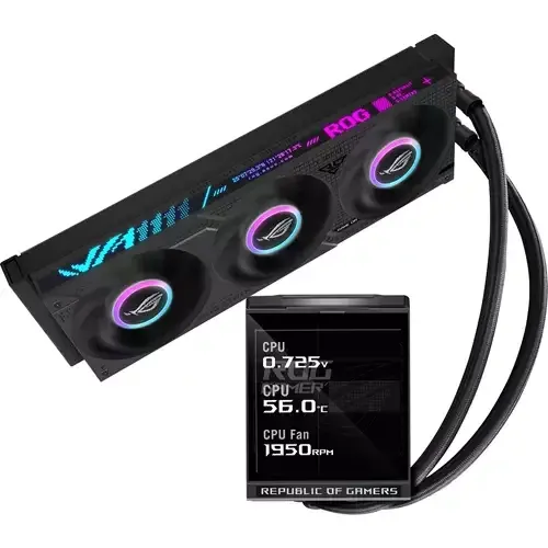 ASUS ROG Strix LC IV 360 ARGB LCD Processor All-in-one liquid cooler 12 cm Black - Image 1