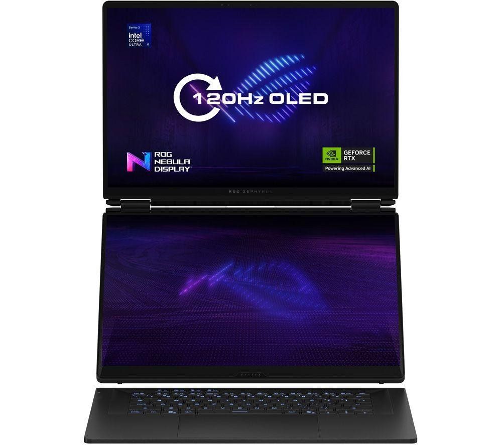 ASUS ROG Zephyrus Duo GX651AX-SR004W-GAMING laptop Intel Core Ultra 9 386H Hybrid (2-in-1) 40.6 cm (16") Touchscreen 3K 64 GB LPDDR5x-SDRAM 2 TB SSD NVIDIA GeForce RTX 5090 Wi-Fi 7 (802.11be) Windows 11 Home Grey - Image 1