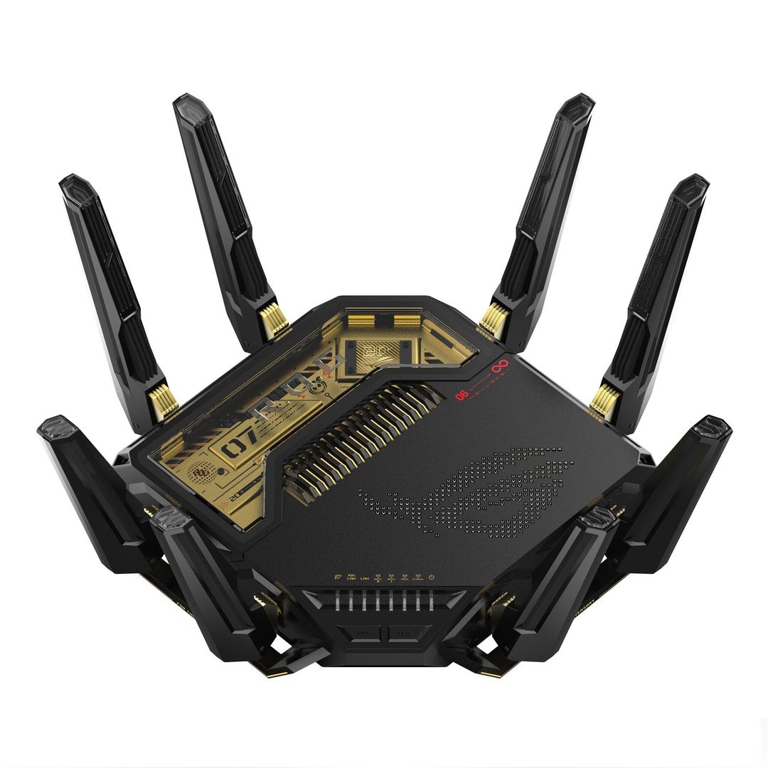 ASUS ROG Rapture GT-BE98 wireless router 10 Gigabit Ethernet Quad-band (2.4 GHz / 5 GHz-1 / 5 GHz-2 / 6 GHz) Black - Image 1