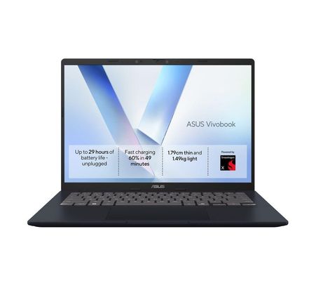 Asus Vivobook S14 14" Laptop - Snapdragon X, 256 GB SSD, Quiet Blue, Blue