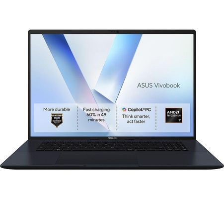 ASUS Vivobook 18 M1807GA-S8002W Copilot+ PC AMD Ryzen AI 5 430 Laptop 45.7 cm (18") WUXGA 16 GB DDR5-SDRAM 512 GB SSD Wi-Fi 6 (802.11ax) Windows 11 Home Blue - Thumbnail 2