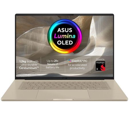 ASUS Zenbook 14 UX3480QA OLED 14" Laptop, Copilot PC Ð Snapdragon X, 512 GB SSD, Beige, Cream