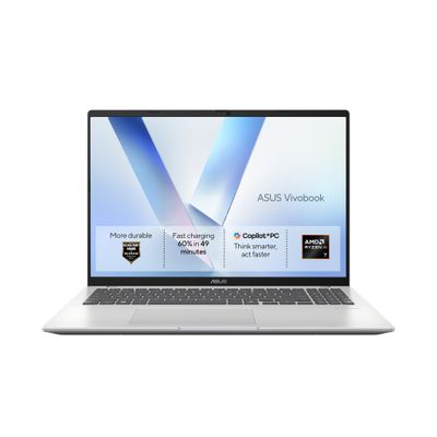 ASUS Vivobook 16 M1607GA-MB023W Copilot+ PC AMD Ryzen™ AI 7 445 Laptop 40.6 cm (16") WUXGA 16 GB DDR5-SDRAM 512 GB SSD Wi-Fi 6 (802.11ax) Windows 11 Home Silver