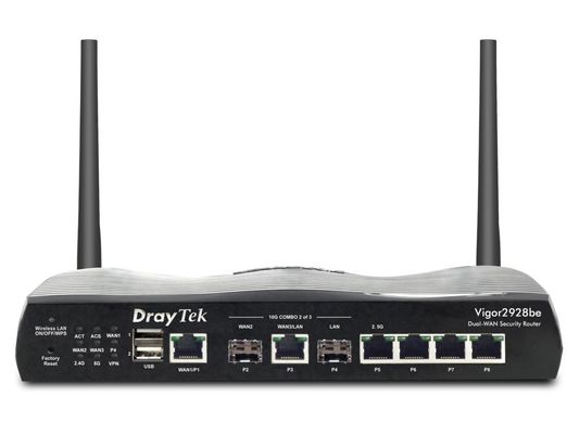 DrayTek Vigor 2928 Multi-Gigabit Multi-WAN FTTP Firewall VPN Router with BE7200 Wireless