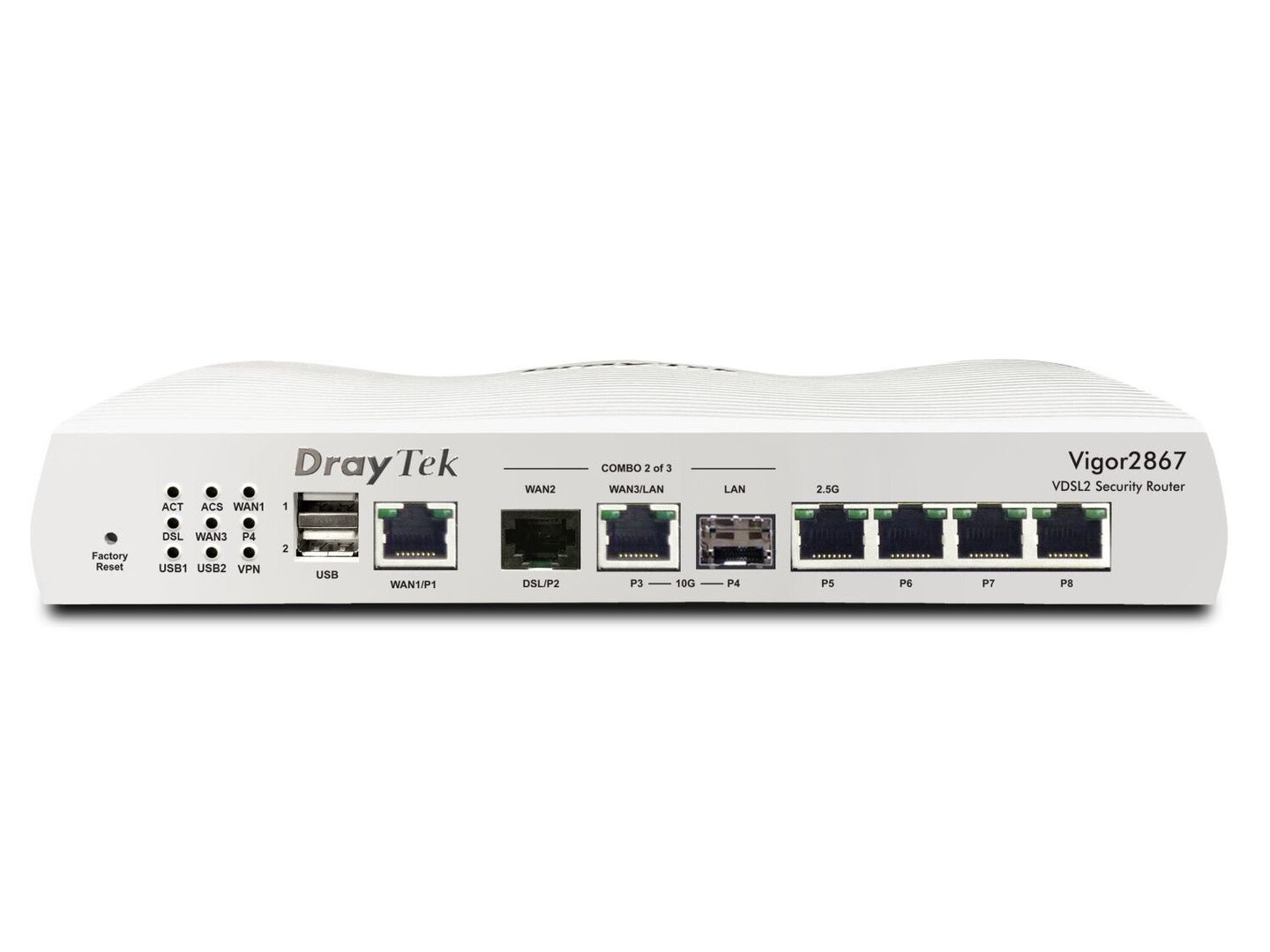DrayTek Vigor 2867 wired router 10 Gigabit Ethernet Gigabit Ethernet 2.5 Gigabit Ethernet White - Image 1