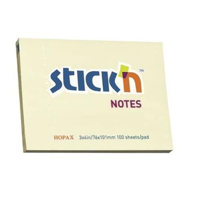 Valuex Stickn Sticky Notes 76X101mm 100 Sheets Pastel Yellow (Pack 12) 21008