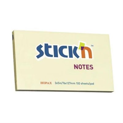 Valuex Stickn Sticky Notes 76X127mm 100 Sheets Pastel Yellow (Pack 12) 21009