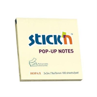 Valuex Stickn Pop-Up Sticky Notes 76X76mm 100 Sheets Yellow (Pack 12) 21395
