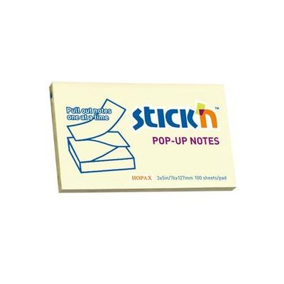 Valuex Stickn Pop-Up Sticky Notes 76X127mm 100 Sheets Yellow (Pack 12) 21396
