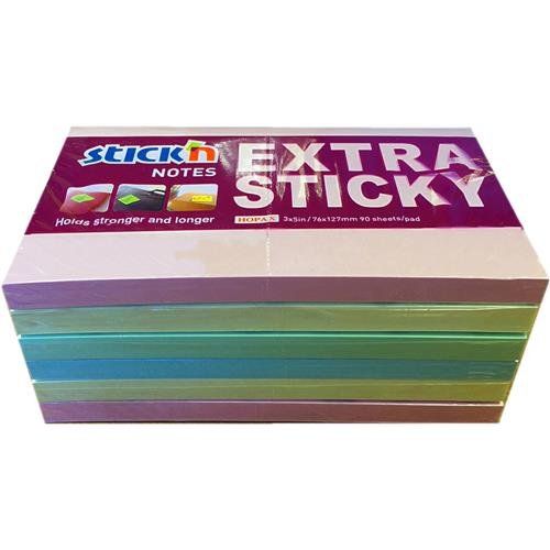 ValueX Extra Sticky Notes 76x127mm 90 Sheets Pastel Colours (Pack 6) 21669 - Image 1