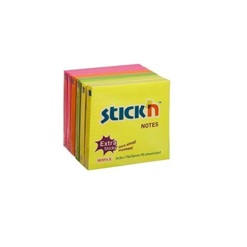 ValueX Extra Sticky Notes 76x76mm 90 Sheets Neon Colours (Pack 6) EH7648 - 21679 - Image 1