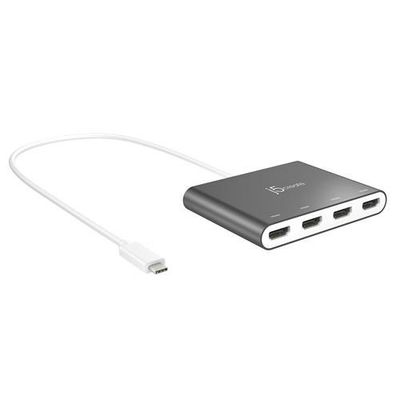 j5create JCA366-N USB-C to 4-Port HDMI Multi-Monitor Adapter Silver