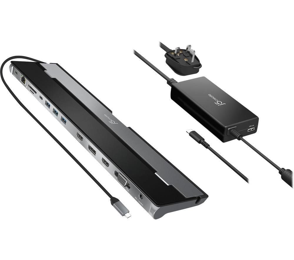 j5create JCD543P USB-C Triple Display Docking Station with 100W PD Adapter - Image 1