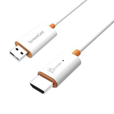 j5create ScreenCast HDMI Wireless Display Adapter Receiver - Mirrors Phone Tablet Laptop to HDTV - Compatible with MiraCast AirPlay Android Windows 10 PC iOS iPhone Tablet (JVAW56)