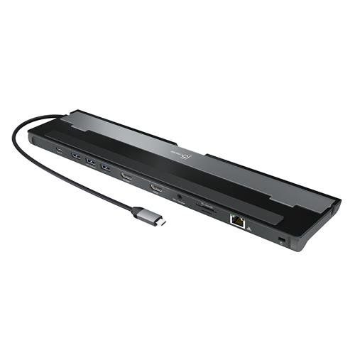 j5create JCD542-N USB-C Dual HDMI Docking Station includes 2x HDMI ports and 4x USB ports Grey & Black - Image 1