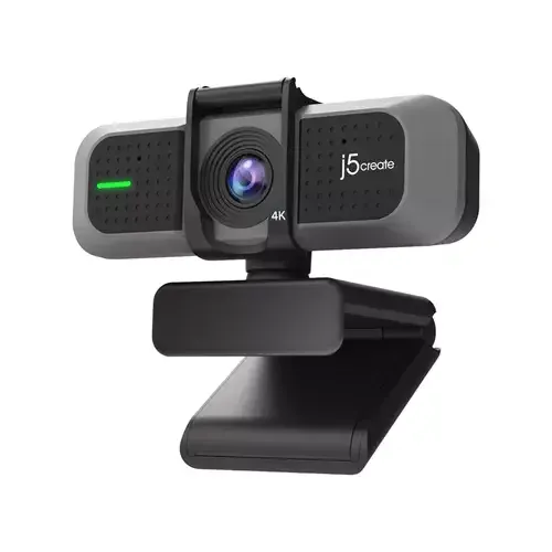 j5create JVU430 USB 4K Ultra HD Webcam 3840 x 2160 Video Capture Resolution Black and Silver - Image 1