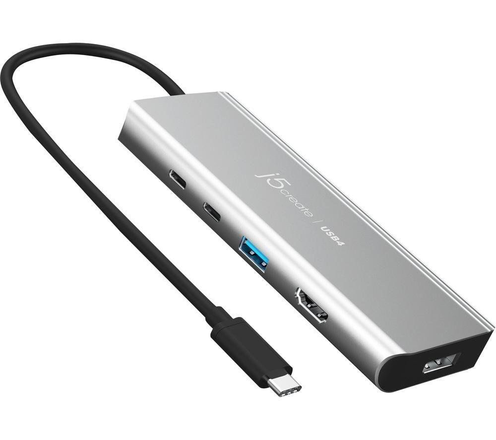 j5create JCD401 USB4 Dual 4K Multi-Port Hub Silver - Image 1