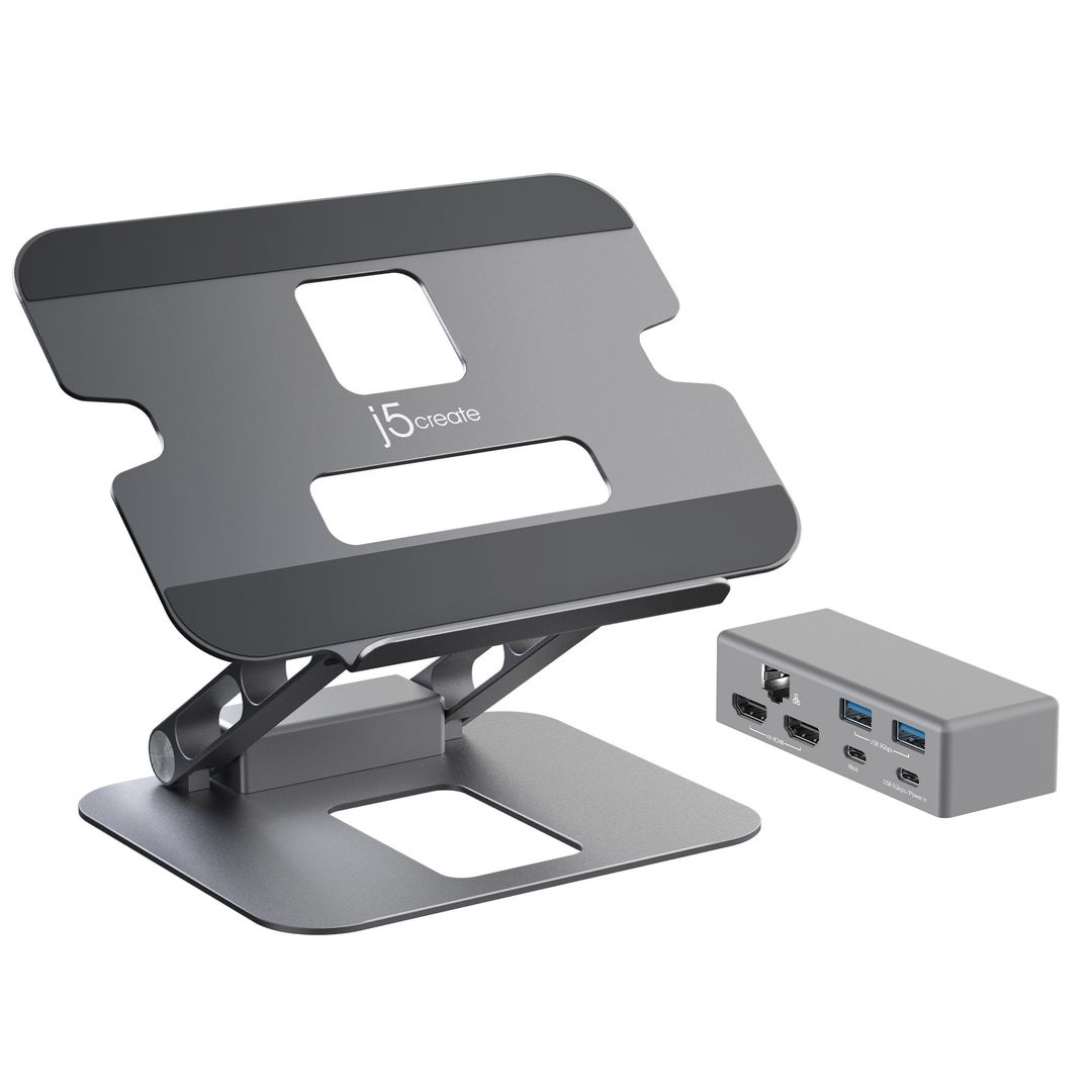 j5create JTS427 Multi-Angle Dual 4K Docking Stand - Image 1