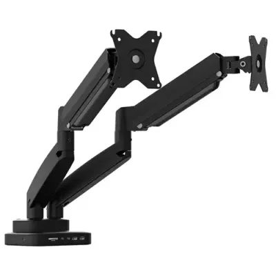 j5create JTSA302 Ergonomic Dual-Monitor Mount with Docking Station Black - Thumbnail 2