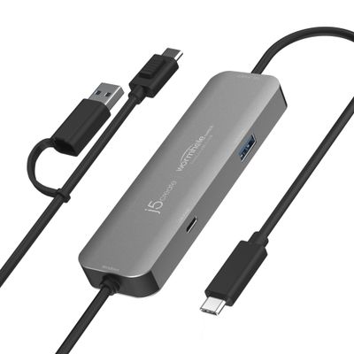 j5create JCH422 Wormhole Switch CrossLink USB-C HUB USB 3.2 Gen 1 (3.1 Gen 1) Type-C USB 3.2 Gen 1 (3.1 Gen 1) Type-A USB 3.2 Gen 1 (3.1 Gen 1) Type-C 5000 Mbit/s Grey Aluminium Taiwan - Thumbnail 2